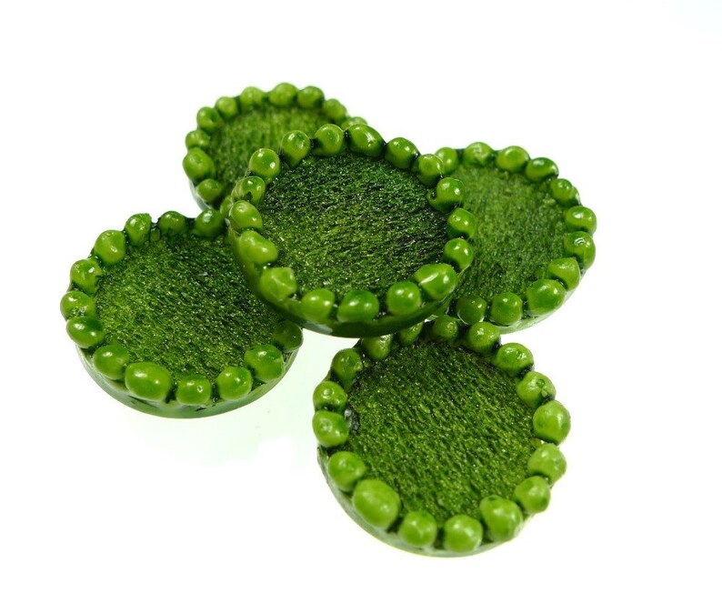 Buttons, light green resin 5pcs image 1