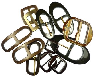 Vintage belt buckles brown mix