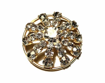 Huge Vintage rhinestone button bold and big  1 pc