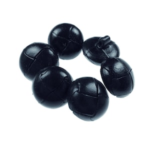Vintage leather buttons, dk blue handmade