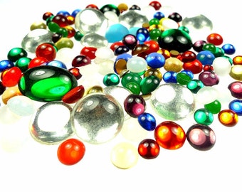 Glass stones cabochons merry color mix