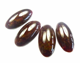 Glass cabochons chocolate brown oval