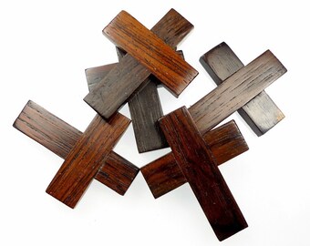 Cross pendants, made of wood 5pcs