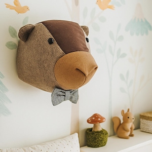 Patron de couture tête d'ours : décoration murale imitation taxidermie (téléchargement PDF)