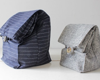 Paper Bag-Style Toiletry Bag PDF Sewing Pattern – Modern Makeup Bag