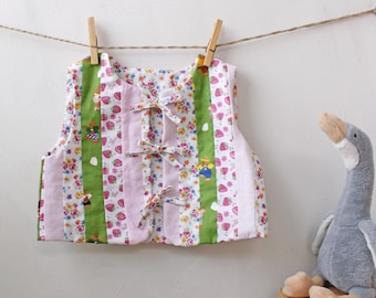 Patrón de costura para chaleco reversible de patchwork: Tutorial fácil en PDF, de 6 meses a 4 años (descarga digital)