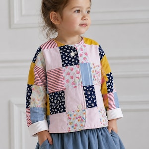 Reversible Baby Jacket Sewing Pattern, Patchwork Toddler Coat PDF, 10 Sizes Newborn to 5 Years
