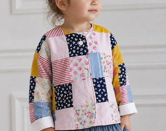 Reversible Baby Jacket Sewing Pattern, Patchwork Toddler Coat PDF, 10 Sizes Newborn to 5 Years