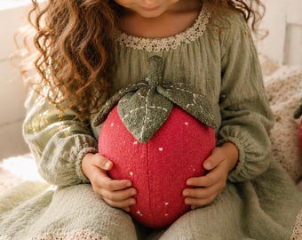 Strawberry Pillow Sewing Pattern – Soft Toy PDF, Nursery Decor, Beginner Friendly, 2 Sizes