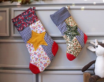 Padrão de costura para meia de patchwork: decoração rústica de Natal (PDF)