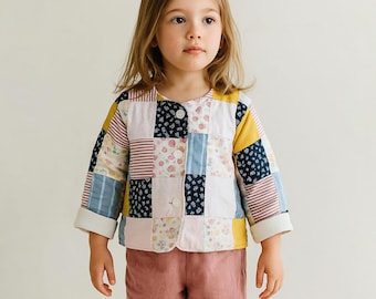 Crea la giacca reversibile più dolce per neonati, modello di cucito in PDF + tutorial fotografico passo passo, divertente da realizzare, 10 taglie: dalla nascita ai 5 anni