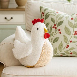 Patron de couture pour coussin poule : peluche adaptée aux débutants (Patron PDF)