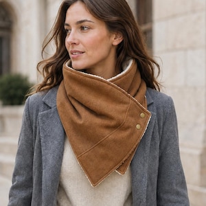 Cowl Scarf Sewing Pattern PDF, Women’s Snap Neck Warmer, Unisex Beginner Pattern, 9 Sizes Age 3–Adult XL