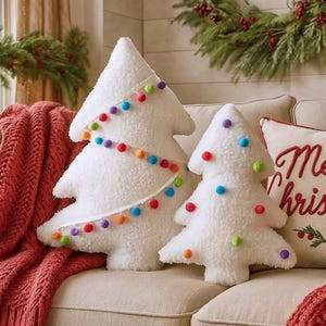 Patron de couture de coussin de sapin : décoration de Noël à faire soi-même (Patron PDF, 2 tailles)