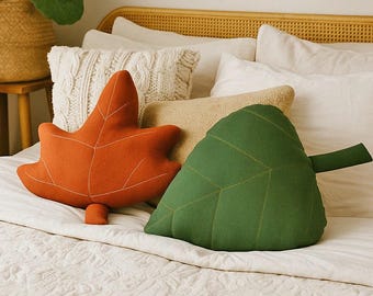 Leaf Pillow Sewing Pattern: DIY Throw Cushions, Woodland Decor (PDF Pattern)