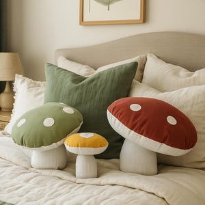 Mushroom Pillow Sewing Pattern: DIY Woodland Nursery Decor (PDF Manual, 2 Sizes