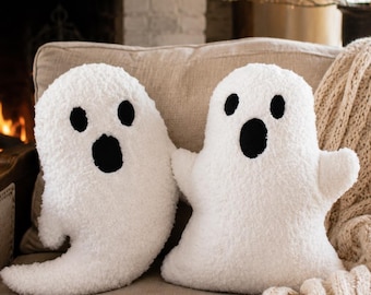 Ghost Pillow Sewing Pattern PDF, 2 Halloween Cushion Designs, DIY Spooky Home Decor, Easy Photo Tutorial