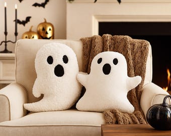 Easy Ghost Pillow Sewing Pattern PDF, 2 Cute Plush Cushions, Step-by-Step Photo Tutorial, Beginner Halloween DIY