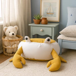 Crab floor cushion for kids,PDF Sewing directions.DIY toddler gift,pillow,child room decor,nautical nursery,stuffed tatami plush,cat dog bed