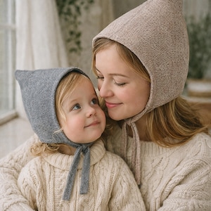 Familie pixiehoedpatroon pdf | Pasgeboren tot volwassene XL | Bijpassende naai-tutorial voor mutsen