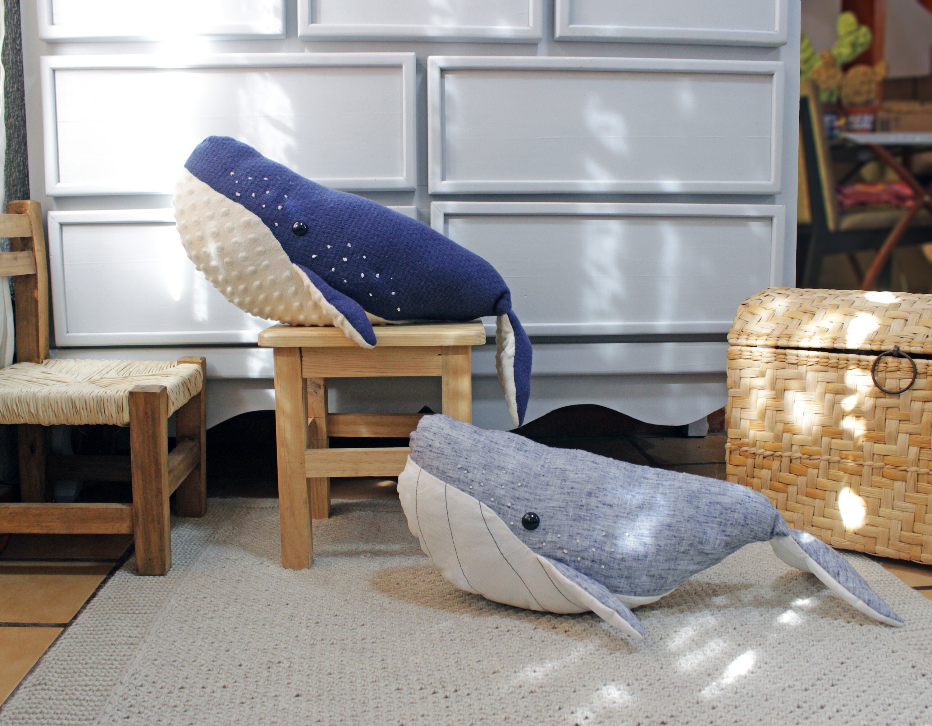 クジラのぬいぐるみ型紙：DIYマリンテイストの子供部屋デコレーション