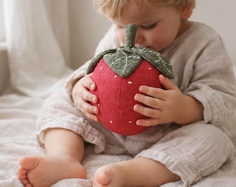 Strawberry Pillow Sewing Pattern PDF | 2 Sizes | Easy Beginner Friendly Cushion | Nursery Decor | Handmade Gift Idea