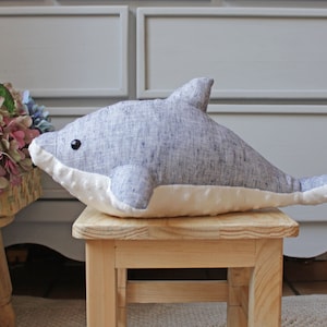 Peluche dauphin, PDF Instructions de couture . Pour toute débutante, bricolage cadeau pour bébé, décoration de chambre d'enfant, chambre d'enfant nautique, peluche