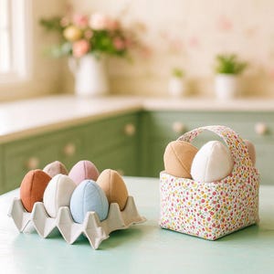 Fabric Egg & Basket Toy Sewing Pattern: DIY Pretend Play (PDF)