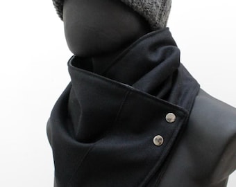 Men’s Cowl Scarf Sewing Pattern PDF | Snap Neck Warmer | 9 Sizes Kids to Adult XL | Easy Beginner Tutorial