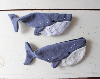 Whale pencil case, PDF digital manual, DIY kids gift, sewing directions, back to school,  coin purse, small makeup bag