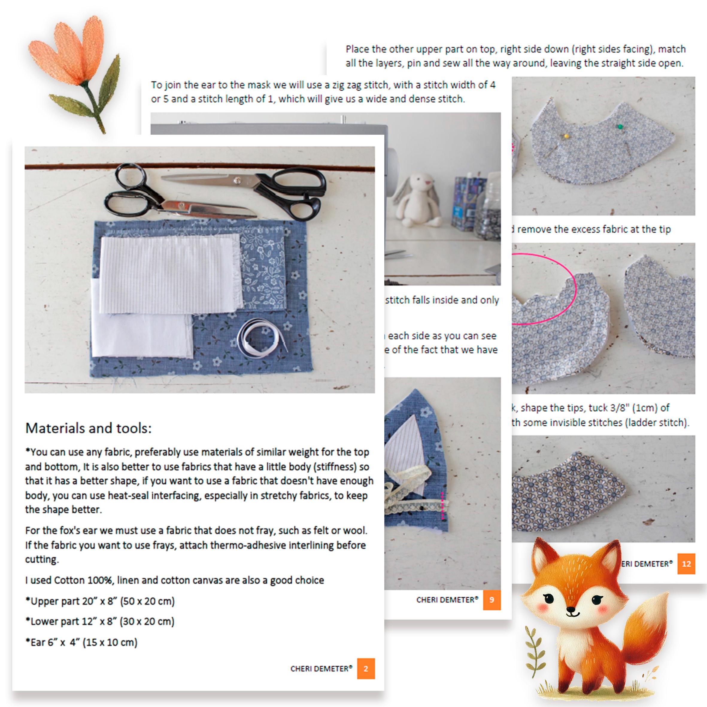 Pattern For Fox Mask DIY Fabric Fox Mask Sewing Pattern: Beginner-friendly Costume (PDF) - Etsy