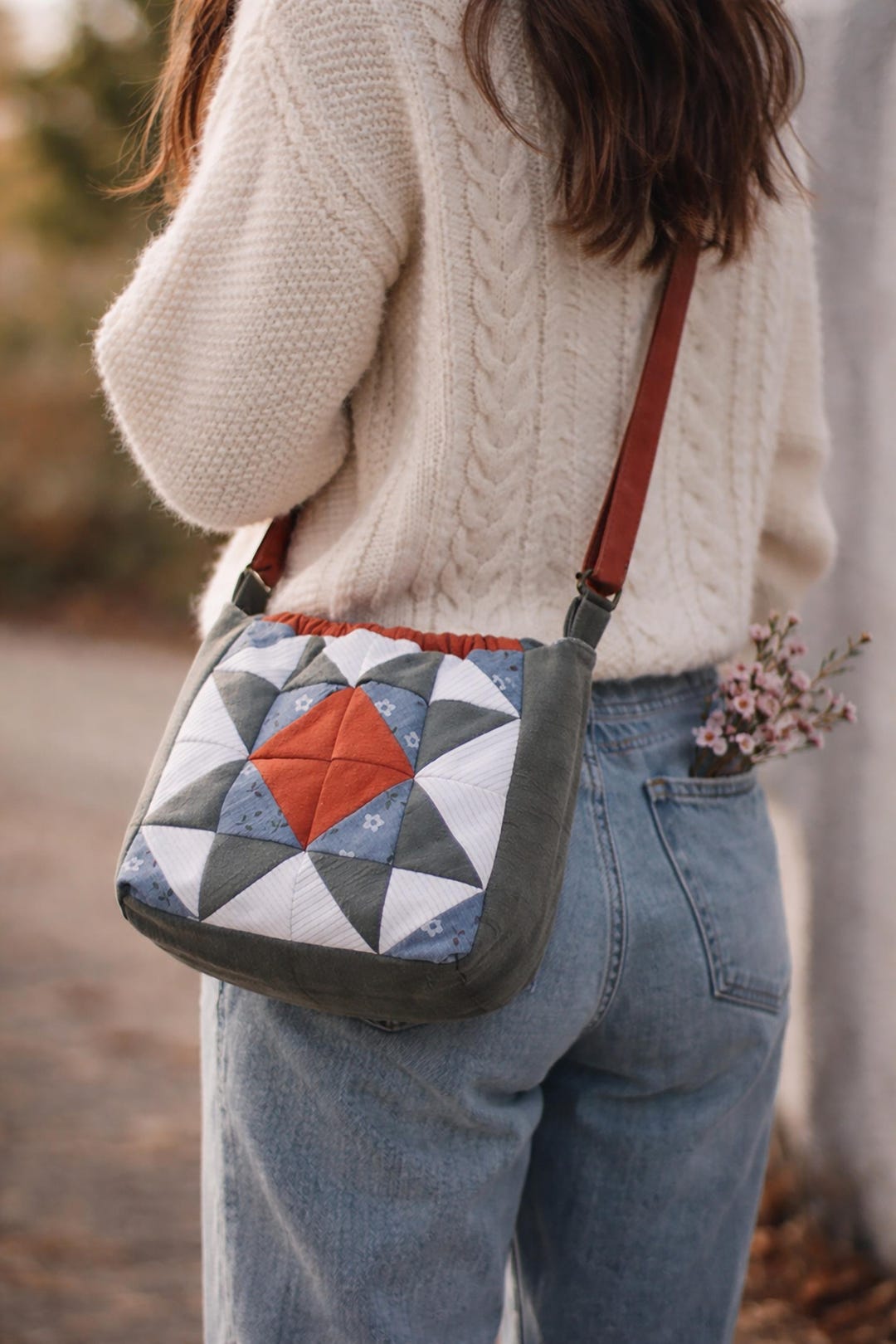 Patchwork Bag Sewing Pattern PDF (2 Versions) | Quilted Drawstring Bag ...