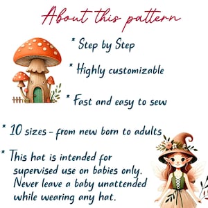 Pixie Hat Sewing Pattern: Beginner-Friendly DIY Tutorial (New born to Adult) (PDF Pattern) image 4