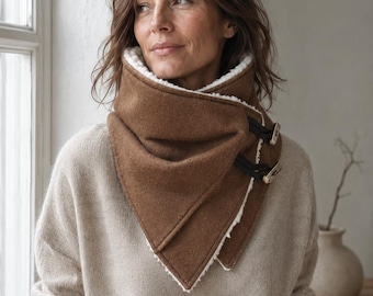Toggle Cowl Sewing Pattern PDF, Women’s Neck Warmer, Unisex Winter Scarf, Beginner Pattern, 9 Sizes Age 3–Adult XL