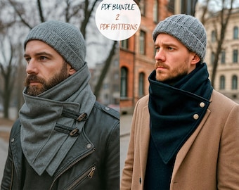 Cowl Scarf Sewing Pattern Bundle: Unisex Neck Warmers (PDF Digital Download)