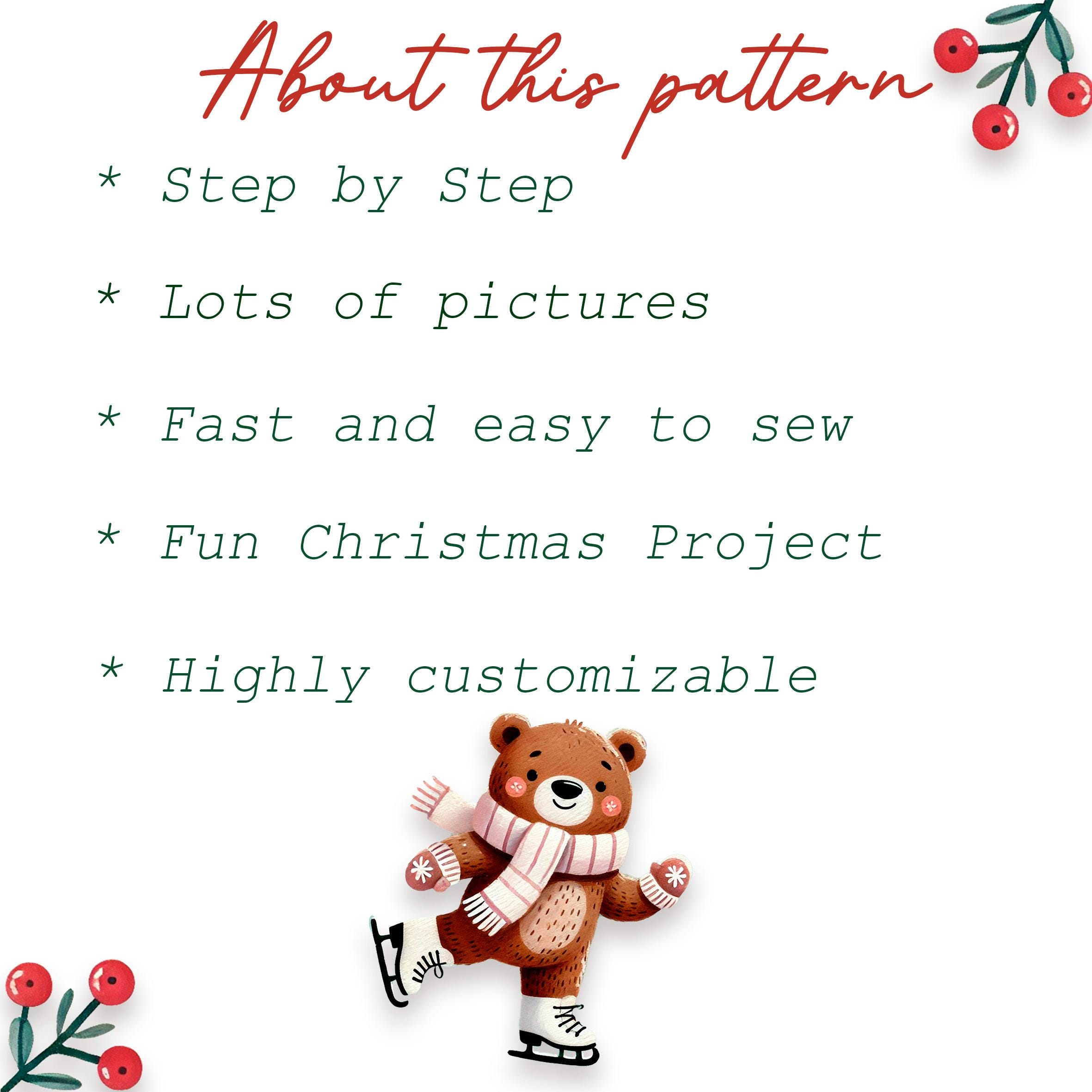 Stocking Template Ice Rink Ice Skate Christmas Stocking Sewing Pattern: DIY Holiday Decor (PDF ...