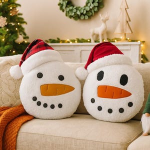 Patron de couture de coussins bonhomme de neige : décoration de Noël facile à faire soi-même (Patron PDF)
