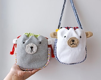Bear Drawstring Pouch Sewing Pattern: DIY PDF Tutorial
