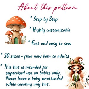 Pixie Hut-Schnittmuster: Anfänger-Nähanleitung, für Anfänger und Erwachsene (PDF-Muster) Bild 4