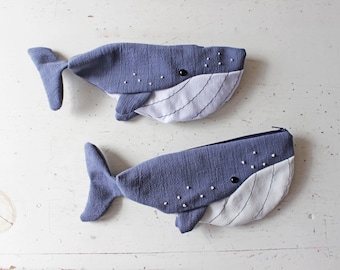 Patrón de costura para estuche de ballena: Estuche con cremallera DIY (Patrón PDF)