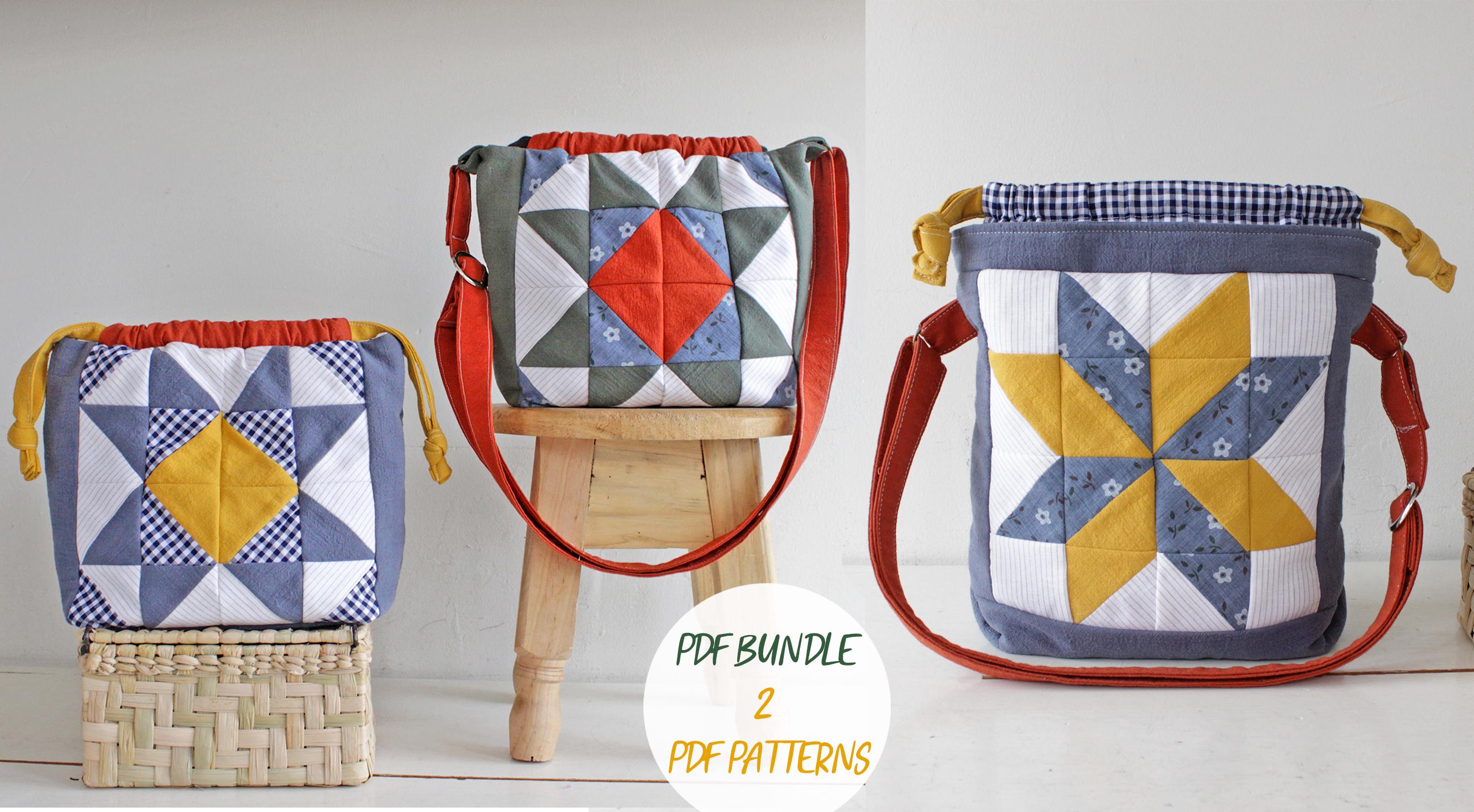 Patchwork Star Quilt Bag Sewing Pattern – Crossbody & Makeup Bags (PDF ...