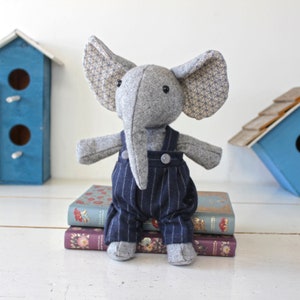 Vintage Elephant Plushie Sewing Pattern: Heirloom Soft Doll (PDF)