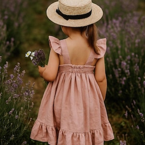 Patron de couture PDF pour robe à bretelles et à volants : adapté aux débutants, 3 tailles (12-36 mois)