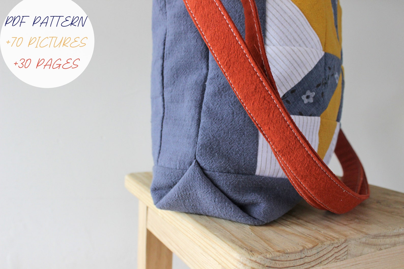Patchwork Drawstring Bag, PDF Digital Manual, Sewing Directions, DIY ...