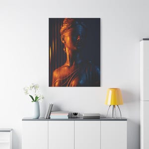 Canvas Wall Decor Lady Justice Matte Stretched Print, Legal Office Lawyer Gift, Law Student Dorm Room Art, Justice Scale Symbol