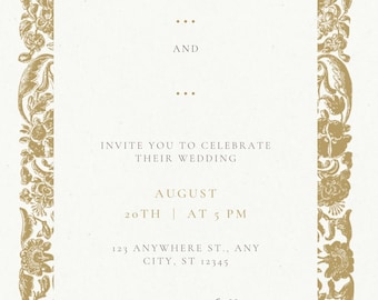 Elegant Editable Invitation Template | Minimalist Canva Invite | Digital Download | Bridal Shower, Birthday, Baby Shower, Wedding