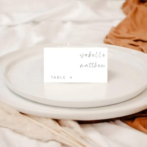 Minimalist place cards template, printable wedding name cards, simple table cards, minimalist wedding style, elegant seating name tags, PDF