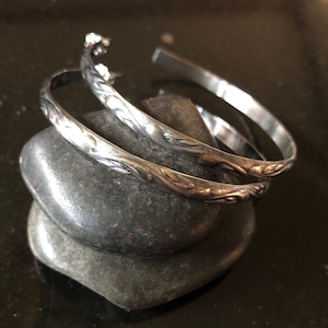 Sterling Silver Scrolling pattern Post Hoop Earrings, Hoop Earrings, Sterling Silver Jewelry, Silver Hoops, Post back