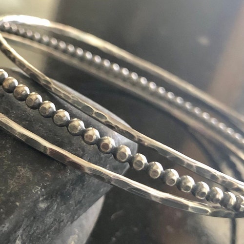 Sterling Silver Floral Vine Bangle Bracelet Etsy