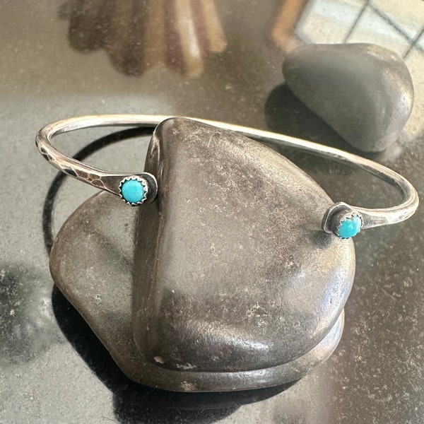 Blue Kingman Turquoise and Sterling Silver Cuff, Adjustable Cuff Bracelet, 10 gauge cuff, Turquoise Cuff, paddle cuff, layering bracelet